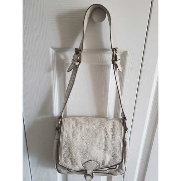 Marc By Marc Jacobs Pebble  Leather Shoulder Bag Purse Cream Pocket - Picture 1 of 14